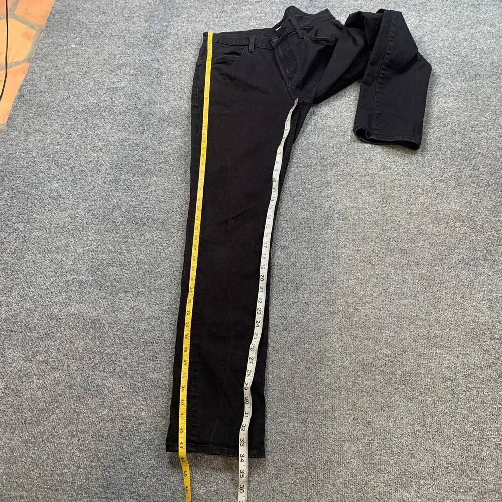 Hudson Jeans Mens 34 Black Blake Slim Straight Stretch Denim Pocket Mid Rise
